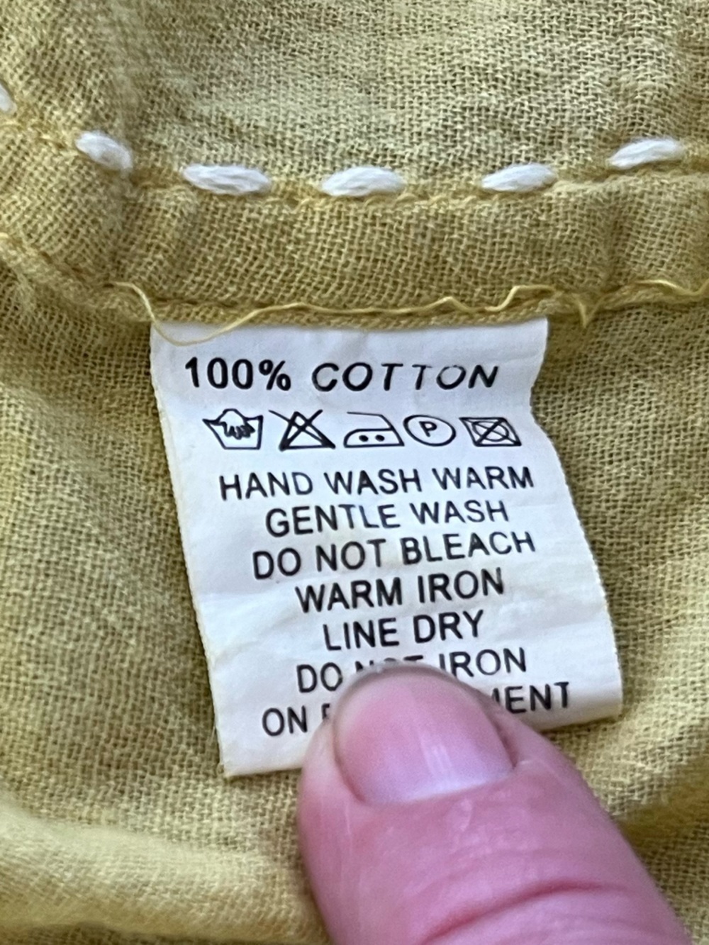 Matta Yellow Embroidered Boho Cotton Top XS - Picture 3 of 6